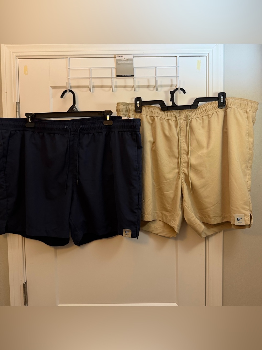 George Men's swim Drawstring Shorts - Navy & Khaki - 2 pair Black